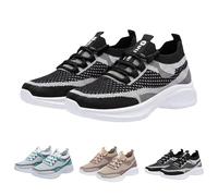 Tenis sin cordones para mujer, de malla transpirable, para gimnasio, antideslizantes, atléticos, para caminar, deportes, informales, ligeros, para correr, Black, 37 EU