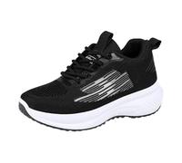 Tenis - Zapatillas de deporte para mujer, cómodas, zapatillas ortopédicas, transpirables, zapatillas de tenis, A negro, 38 EU
