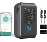 TenixLox Cassaforte per chiavi da parete, con collegamento di 5 m al campanello esterno, organizador per chiavi di casa, ufficio e casa, con tastiera di sicurezza, accesso alle impronte digitali e app