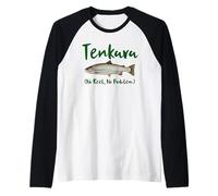 Tenkara No Reel Is No Problem Fly Fishing Trucha Kebari Camiseta Manga Raglan