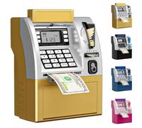 Tenkaybox, Tenkaybox ATM, Smart ATM Piggy Bank, Electronic Money Saving Bank with Password, Atms Machine For Adults, Fun Financial Learning For Adult (Gold)
