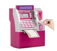 Tenkaybox, Tenkaybox Smart ATM Piggy Bank, Electronic Money Saving Bank with Password, Digital Display & Coin Bill Slot, Balance Calculation Function (Pink)