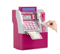 Tenkaybox, Tenkaybox Smart ATM Piggy Bank, Electronic Money Saving Machine with Password Lock, Digital Display & Coin Bill Slot - Fun Financial Learning for Adult (Pink)