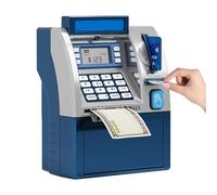 Tenkaybox, Tenkaybox Smart ATM Piggy Bank, Smart ATM Piggy Bank, Digital Display & Coin Bill Slot - Fun Financial Learning For Adult, and The Ability to Save Both Coins and Bill (Blue)