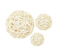 Tenlacum Bolas de mimbre grandes de ratán de 60 a 100 mm, bolas decorativas para cuencos, relleno de jarrón, decoración de mesa de café, decoración de fiesta de boda (3 piezas) (6 cm, 7 cm, 10 cm)