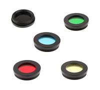 Tenlacum Juego de filtros de telescopio de astronomía de 1.25 pulgadas, planeta, luna, nebulosa, estrella, cielo, detalle, rojo, verde, azul, amarillo, negro (5 colores)