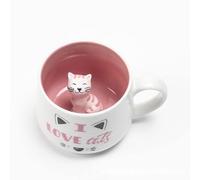 TENMEDARY Taza de cerámica 3D con diseño de animales para gatos, 300 ml, taza de té, diseño de gatos, regalos para mujeres (gatitos)
