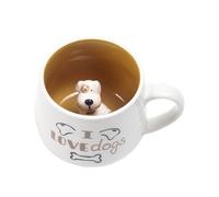 TENMEDARY Taza de perro 3D con diseño de animales, cerámica, dulce, taza de café, pequeño regalo para mujeres, niños, abuela (perros)