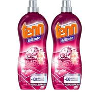 Tenn Brillante Floral Euphoria - Limpiador para suelos de mármol o baldosas. Efecto reparación y brillo 100% duradero en superficies dañadas - Secado rápido y baja espuma 1,25 Litros (Paquete de 2)