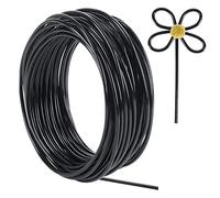 tenn well Alambre de aluminio de calibre 9 de 3 mm, alambre de modelado de aluminio de 50 pies de grosor para esculpir, fabricación de joyas, tejido de alambre y envoltura (negro)