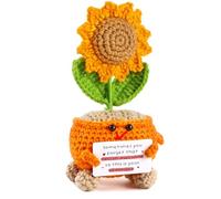 Tenn Well Muñeca de girasol positivo con tarjeta, mini regalo divertido de apoyo emocional para mujeres y hombres, Navidad, regalos de cumpleaños para hermana, hermano, novio, novia