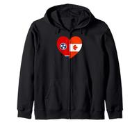 Tennessee and Canada Flags: Heart Shaped Unity Sudadera con Capucha