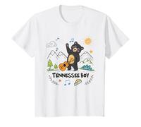 Tennessee Bear Boy Tocando la Guitarra Nature Scene TN Kids Camiseta