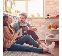 Tennessee Carro de servicio Carro de cocina 4 estantes Madera Granito Móvil Klarstein