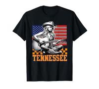 Tennessee Cowgirl Nashville Country Music Fan Guitar US Flag Camiseta