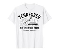 Tennessee El Estado Voluntario Riverboat Guitarra Est 1796 Camiseta