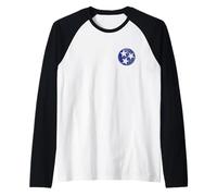Tennessee Flag, Vintage Tennessee Tri-Star Camiseta Manga Raglan