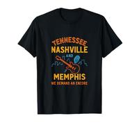 Tennessee Nashville Memphis Neon Guitarra Encore Diseño Camiseta