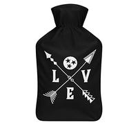 Tennessee Tristar Love Arrows - Botella de agua de goma con cubierta de felpa suave, bolsa de agua caliente para invierno, manos y pies, protección contra el frío, 1000 ml