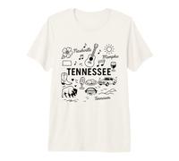 Tennessee USA State Symbols Vintage Souvenir Cute Doodle Camiseta Premium