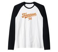 Tennessee Yarn Script Look Floral Southern Pride Design Camiseta Manga Raglan