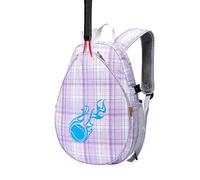 Tennis Bag for Kids | Outdoor Sports Backpack,Badminton Racquet Bag - for Boys Girls Youth Players Beginners Athletes Lessons Tournaments Summer Camp School Travel Birthday Clubs Clothes, Purple Grid