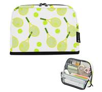 Tennis Fun - Estuche de almacenamiento para lápices, estuche con cremallera, bonito estuche para bolígrafos, artículos de papelería para niñas, adultos y niños, organizador de vuelta a la escuela