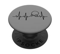 Tennis Heartbeat EKG Pulse Minimalist Player PopSockets PopGrip Adhesivo