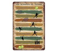 Tennis Life Lessons Metal Signs 12x8 Inch