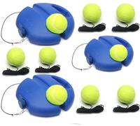 Tennis Practice Rebounder, Tennis Trainer Rebound Ball Kit with Tennis Ball Training Baseboard and 2 String Balls, Portable Tennis Self Trainer for Beginners Self-Practice and Solo Training (3 Pcs)