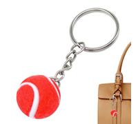 Tennis Schlüsselanhänger - Sport Anhänger | 3D Tennisball Schlüsselring für Sporttasche & Rucksack - Buntes Set als Belohnung für Kinder - 6er Pack, Filz-Optik, Gelb Pink Blau, Robustes Metall, Pro