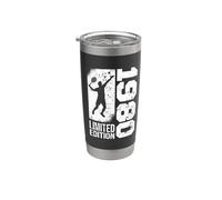 Tennis Tenista Jugador de tenis nacido 1980 Cumpleaños Tenis Vaso térmico de acero inoxidable de doble pared