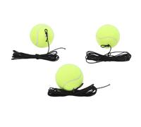 Tennis Training Balls with Strings 3pcs Synthetic Fiber Tennis Ball Equipment for Practice on Courts and Walls Premium Rubber Inner Lining Abrasion Proof for Self Practice