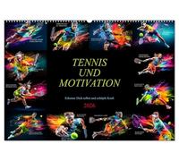 Tennis und Motivation (Wandkalender 2026 DIN A2 quer), CALVENDO Monatskalender: Tauche ein in die Welt des Tennissports und lass dich jeden Monat von ... und motivierenden Zitaten inspirieren.
