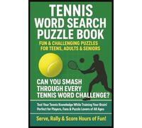 Tennis Word Search Puzzle Book for Teens, Adults & Seniors: Brain Game Cross Words Large Print | About Tennis Terms, Famous Players, Grand Slam Facts ... Christmas, Birthday, Vacations & Relaxation