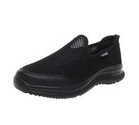 Tennisschuhe Herren Walking Schuhe Leicht Atmungsaktive Turnschuhe Fashion Outdoor Casual Netz Schuhe Fitness Running Sneaker Weich Dicke Sohle Bequeme Sportschuhe Wanderschuhe, Schwarz1, 45 EU