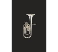 Tenor Horn Notebook: 6"x9" matt black paperback journal - 120 lined pages - E-flat horn brass band
