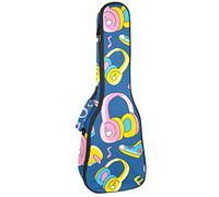 Tenor Ukulele Gig Bag impermeable Ukulele Case Mochila acolchada, ideal para conciertos soprano (21/23/24 pulgadas) de dibujos animados Funky Head teléfono música zapatos