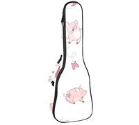 Tenor Ukulele Gig Bag - Mochila acolchada impermeable, ideal para concierto soprano (21/23/24 pulgadas), color rosa cerdo Fly Kite