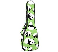 Tenor Ukulele Gig Bag - Mochila acolchada para ukelelele impermeable, ideal para concierto soprano (21/23/24 pulgadas), lindos pandas sobre fondo verde
