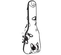Tenor Ukulele Gig Bag - Mochila acolchada para ukelelele impermeable, ideal para concierto soprano (21/23/24 pulgadas) Pug Cute Bone