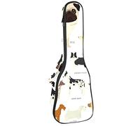 Tenor Ukulele Gig Bag - Mochila acolchada para ukelelele impermeable, ideal para concierto soprano (21/23/24 pulgadas), diseño de perro Pug lindo