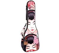 Tenor Ukulele Gig Bag - Mochila acolchada para ukelelele impermeable, ideal para concierto soprano (21/23/24 pulgadas) Geisha Japan Beautiful