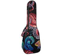 Tenor Ukulele Gig Bag - Mochila acolchada para ukelelele impermeable, ideal para concierto soprano (21/23/24 pulgadas) Regro Bordado Ocean Octopus Fish
