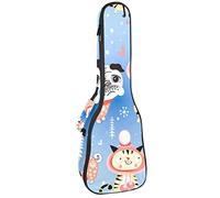 Tenor Ukulele Gig Bag - Mochila acolchada para ukelelele impermeable, ideal para concierto soprano (21/23/24 pulgadas), lindo animal de dibujos animados Pog Pug con gatos