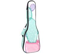 Tenor Ukulele Gig Bag - Mochila acolchada para ukelelele impermeable, ideal para concierto soprano (21/23/24 pulgadas), hojas de cactus pastel perforadas