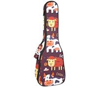 Tenor Ukulele Gig Bag - Mochila acolchada para ukelelele impermeable, ideal para concierto soprano (21/23/24 pulgadas) Doodle Word Drama Dream Vaca con patrón de plato de ovejas