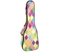 Tenor Ukulele Gig Bag - Mochila acolchada para ukelelele impermeable, ideal para concierto soprano (21/23/24 pulgadas), geométrica abstracta Argyle colorido