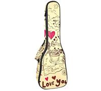 Tenor Ukulele Gig Bag - Mochila acolchada para ukelelele impermeable, ideal para concierto soprano (21/23/24 pulgadas), romántico Vintage Paris Elements