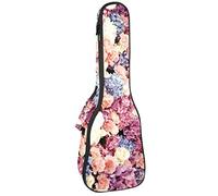 Tenor Ukulele Gig Bag - Mochila acolchada para ukelelele impermeable, ideal para concierto soprano (21/23/24 pulgadas), rosa romántico amor